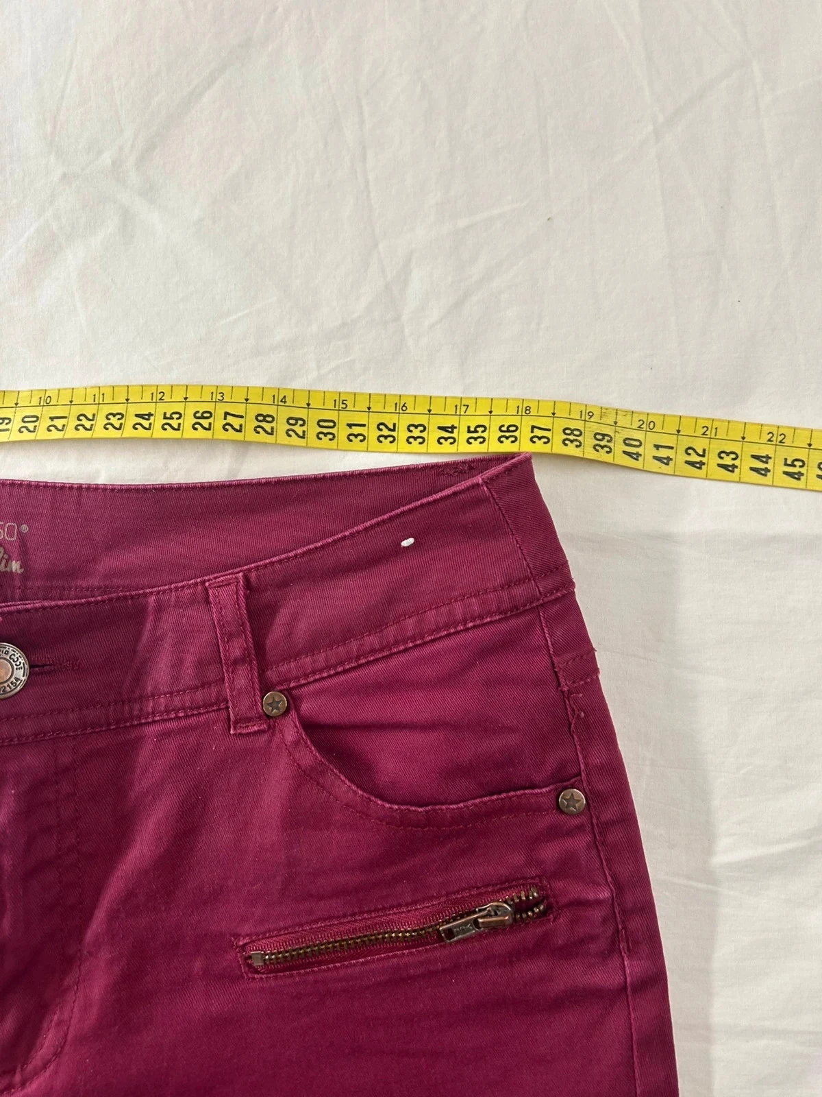 Jeans slim vermelho bordeaux in extenso – photo 6